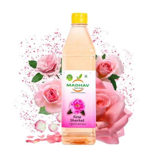 Rose Sharbat 700ml - traditional rose petal syrup | Vrukshasetu