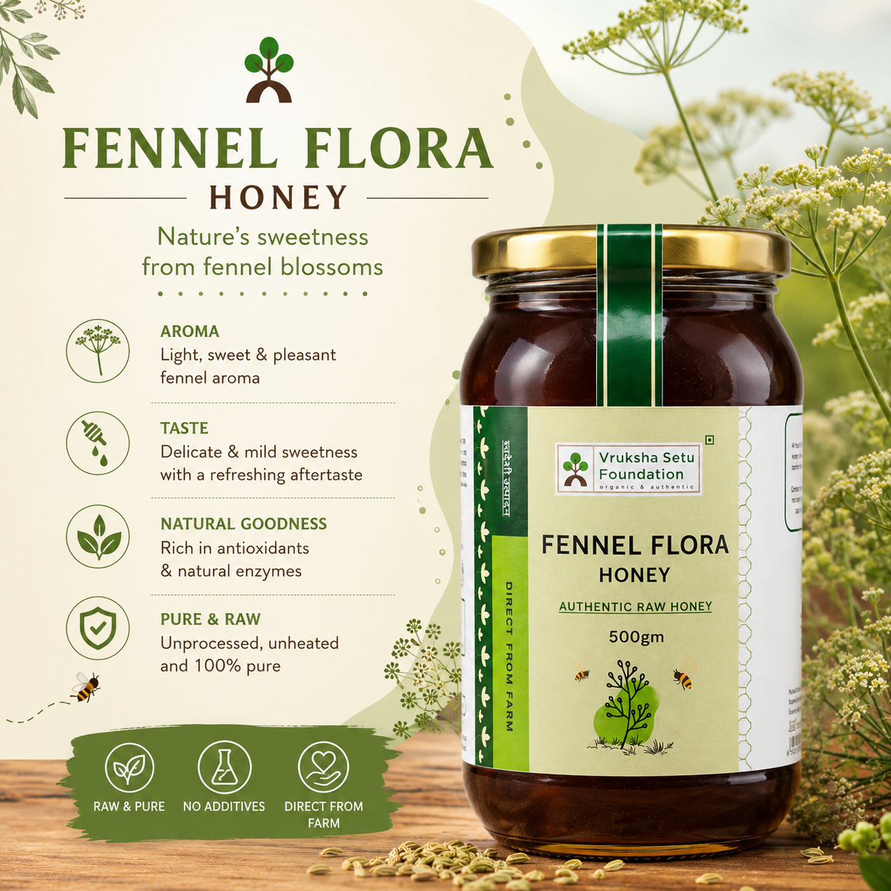 Fennel Flora Honey (Saunf/Variyali) - Image 2